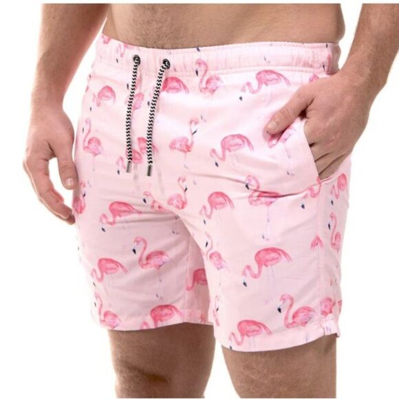 Franks Australia Men’s Pink Flamingo Swim Shorts Size Large